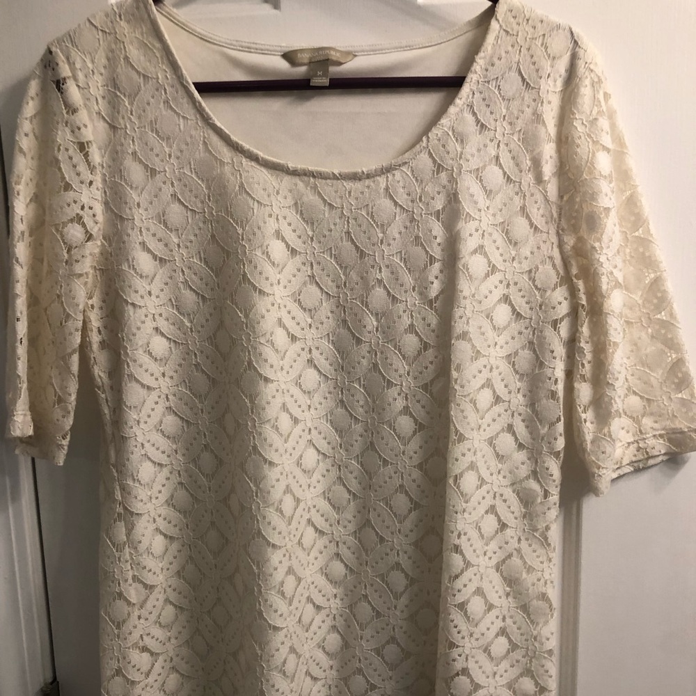 White eyelet top